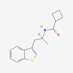 molecular formula C16H19NOS B2471904 N-[1-(1-benzothiophen-3-yl)propan-2-yl]cyclobutanecarboxamide CAS No. 2034316-61-3