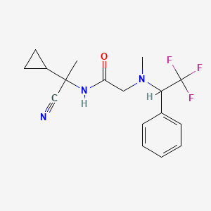 molecular formula C17H20F3N3O B2471905 N-(1-cyano-1-cyclopropylethyl)-2-[methyl(2,2,2-trifluoro-1-phenylethyl)amino]acetamide CAS No. 1333727-68-6