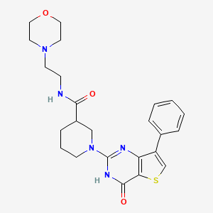N-(2-morpholinoethyl)-1-(4-oxo-7-phenyl-3,4-dihydrothieno[3,2-d]pyrimidin-2-yl)piperidine-3-carboxamide