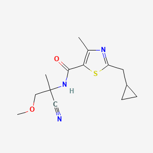 molecular formula C14H19N3O2S B2471994 N-(2-Cyano-1-methoxypropan-2-yl)-2-(cyclopropylmethyl)-4-methyl-1,3-thiazole-5-carboxamide CAS No. 2224386-69-8