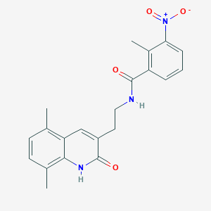 N-(2-(5,8-dimethyl-2-oxo-1,2-dihydroquinolin-3-yl)ethyl)-2-methyl-3-nitrobenzamide
