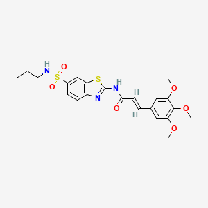 (E)-N-(6-(N-propylsulfamoyl)benzo[d]thiazol-2-yl)-3-(3,4,5-trimethoxyphenyl)acrylamide