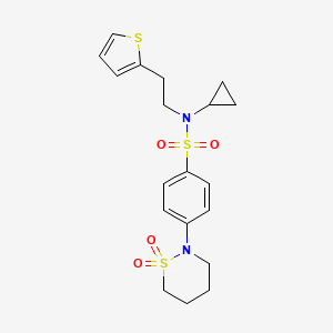 N-cyclopropyl-4-(1,1-dioxido-1,2-thiazinan-2-yl)-N-(2-(thiophen-2-yl)ethyl)benzenesulfonamide