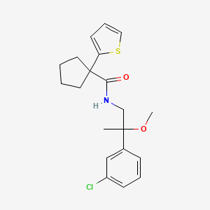 N-(2-(3-chlorophenyl)-2-methoxypropyl)-1-(thiophen-2-yl)cyclopentanecarboxamide
