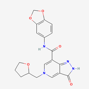 N-(benzo[d][1,3]dioxol-5-yl)-3-oxo-5-((tetrahydrofuran-2-yl)methyl)-3,5-dihydro-2H-pyrazolo[4,3-c]pyridine-7-carboxamide