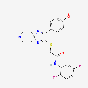 molecular formula C23H24F2N4O2S B2472035 N-(2,5-DIFLUOROPHENYL)-2-{[3-(4-METHOXYPHENYL)-8-METHYL-1,4,8-TRIAZASPIRO[4.5]DECA-1,3-DIEN-2-YL]SULFANYL}ACETAMIDE CAS No. 1189697-73-1