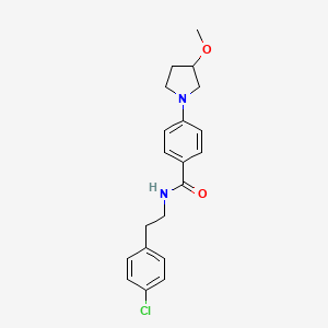 molecular formula C20H23ClN2O2 B2472043 N-[2-(4-chlorophenyl)ethyl]-4-(3-methoxypyrrolidin-1-yl)benzamide CAS No. 1797702-02-3