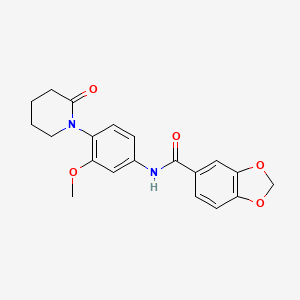 molecular formula C20H20N2O5 B2472045 N-[3-methoxy-4-(2-oxopiperidin-1-yl)phenyl]-2H-1,3-benzodioxole-5-carboxamide CAS No. 941872-84-0