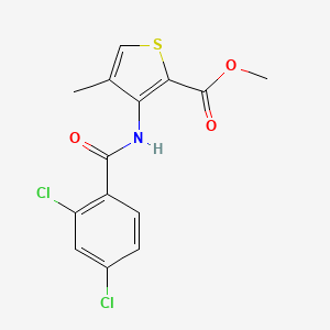 molecular formula C14H11Cl2NO3S B2472047 methyl 3-(2,4-dichlorobenzamido)-4-methylthiophene-2-carboxylate CAS No. 866150-13-2