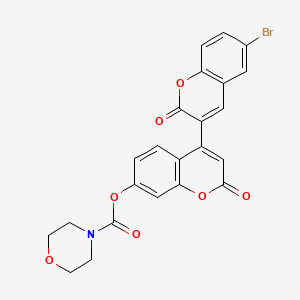 molecular formula C23H16BrNO7 B2472073 4-(6-Bromo-2-oxochromen-3-yl)-2-oxochromen-7-yl morpholine-4-carboxylate CAS No. 869079-04-9
