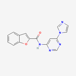 molecular formula C16H11N5O2 B2472076 N-(6-(1H-imidazol-1-yl)pyrimidin-4-yl)benzofuran-2-carboxamide CAS No. 1448058-95-4