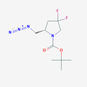 molecular formula C10H16F2N4O2 B2472078 Tert-butyl (2S)-2-(azidomethyl)-4,4-difluoropyrrolidine-1-carboxylate CAS No. 2580093-05-4