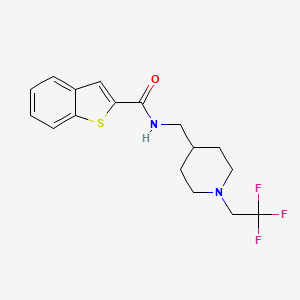 molecular formula C17H19F3N2OS B2472083 N-{[1-(2,2,2-trifluoroethyl)piperidin-4-yl]methyl}-1-benzothiophene-2-carboxamide CAS No. 2309732-05-4