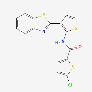 molecular formula C16H9ClN2OS3 B2472089 N-[3-(1,3-benzothiazol-2-yl)thiophen-2-yl]-5-chlorothiophene-2-carboxamide CAS No. 923441-71-8