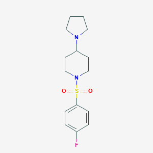 molecular formula C15H21FN2O2S B247211 1-[(4-Fluorophenyl)sulfonyl]-4-(1-pyrrolidinyl)piperidine 