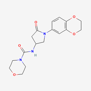molecular formula C17H21N3O5 B2472173 N-[1-(2,3-dihydro-1,4-benzodioxin-6-yl)-5-oxopyrrolidin-3-yl]morpholine-4-carboxamide CAS No. 894035-46-2