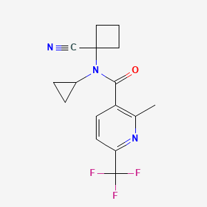 molecular formula C16H16F3N3O B2472176 N-(1-Cyanocyclobutyl)-N-cyclopropyl-2-methyl-6-(trifluoromethyl)pyridine-3-carboxamide CAS No. 1952287-41-0