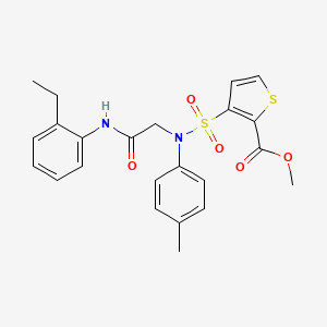 molecular formula C23H24N2O5S2 B2472180 methyl 3-({[(2-ethylphenyl)carbamoyl]methyl}(4-methylphenyl)sulfamoyl)thiophene-2-carboxylate CAS No. 895265-68-6