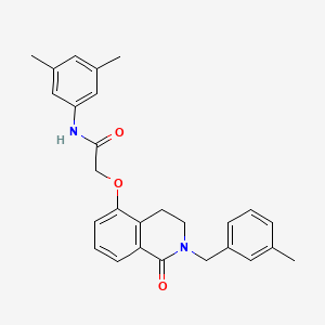 molecular formula C27H28N2O3 B2472225 N-(3,5-dimethylphenyl)-2-({2-[(3-methylphenyl)methyl]-1-oxo-1,2,3,4-tetrahydroisoquinolin-5-yl}oxy)acetamide CAS No. 850907-59-4