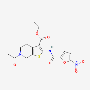 molecular formula C17H17N3O7S B2472231 ethyl 6-acetyl-2-(5-nitrofuran-2-amido)-4H,5H,6H,7H-thieno[2,3-c]pyridine-3-carboxylate CAS No. 864858-01-5