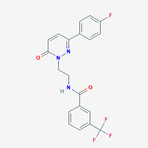 molecular formula C20H15F4N3O2 B2472236 N-{2-[3-(4-fluorophenyl)-6-oxo-1,6-dihydropyridazin-1-yl]ethyl}-3-(trifluoromethyl)benzamide CAS No. 921574-90-5