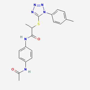 molecular formula C19H20N6O2S B2472262 N-(4-acetamidophenyl)-2-{[1-(4-methylphenyl)-1H-1,2,3,4-tetrazol-5-yl]sulfanyl}propanamide CAS No. 887347-43-5