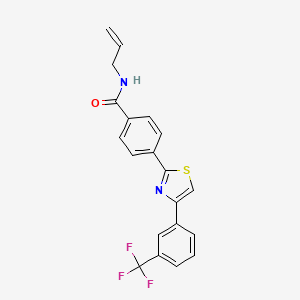 molecular formula C20H15F3N2OS B2472265 N-allyl-4-{4-[3-(trifluoromethyl)phenyl]-1,3-thiazol-2-yl}benzenecarboxamide CAS No. 338397-03-8