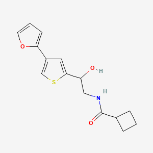 molecular formula C15H17NO3S B2472286 N-{2-[4-(furan-2-yl)thiophen-2-yl]-2-hydroxyethyl}cyclobutanecarboxamide CAS No. 2379972-03-7
