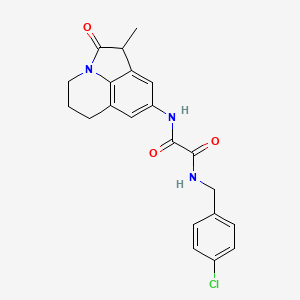 molecular formula C21H20ClN3O3 B2472328 N1-(4-chlorobenzyl)-N2-(1-methyl-2-oxo-2,4,5,6-tetrahydro-1H-pyrrolo[3,2,1-ij]quinolin-8-yl)oxalamide CAS No. 898454-83-6