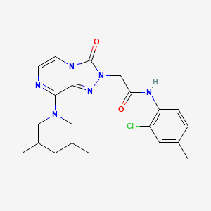 molecular formula C21H25ClN6O2 B2472342 N-(2-chloro-4-methylphenyl)-2-(8-(3,5-dimethylpiperidin-1-yl)-3-oxo-[1,2,4]triazolo[4,3-a]pyrazin-2(3H)-yl)acetamide CAS No. 1251707-45-5