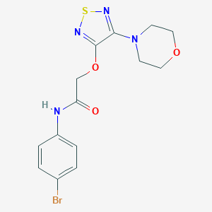 molecular formula C14H15BrN4O3S B247237 N-(4-bromophenyl)-2-{[4-(morpholin-4-yl)-1,2,5-thiadiazol-3-yl]oxy}acetamide 
