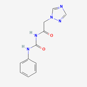 molecular formula C11H11N5O2 B2472370 N-phenyl-N'-[2-(1H-1,2,4-triazol-1-yl)acetyl]urea CAS No. 1211603-39-2