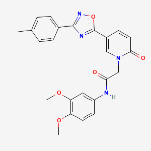 molecular formula C24H22N4O5 B2472371 N-(3,4-dimethoxyphenyl)-2-(2-oxo-5-(3-(p-tolyl)-1,2,4-oxadiazol-5-yl)pyridin-1(2H)-yl)acetamide CAS No. 1251601-38-3