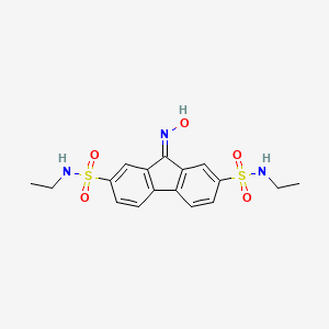 molecular formula C17H19N3O5S2 B2472373 N2,N7-diethyl-9-(hydroxyimino)-9H-fluorene-2,7-disulfonamide CAS No. 321579-89-9