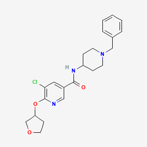 molecular formula C22H26ClN3O3 B2472384 N-(1-benzylpiperidin-4-yl)-5-chloro-6-(oxolan-3-yloxy)pyridine-3-carboxamide CAS No. 1903349-80-3