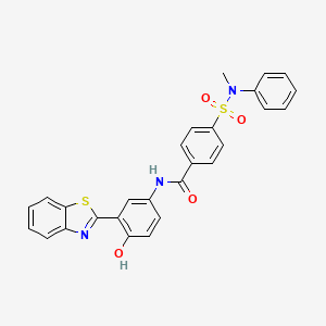 molecular formula C27H21N3O4S2 B2472386 N-(3-(benzo[d]thiazol-2-yl)-4-hydroxyphenyl)-4-(N-methyl-N-phenylsulfamoyl)benzamide CAS No. 476277-74-4
