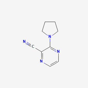 molecular formula C9H10N4 B2472389 3-(Pyrrolidin-1-yl)pyrazine-2-carbonitrile CAS No. 67130-88-5