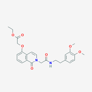 molecular formula C25H28N2O7 B2472392 ethyl 2-{[2-({[2-(3,4-dimethoxyphenyl)ethyl]carbamoyl}methyl)-1-oxo-1,2-dihydroisoquinolin-5-yl]oxy}acetate CAS No. 868224-26-4