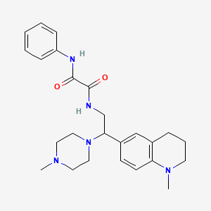 molecular formula C25H33N5O2 B2472401 N-[2-(1-methyl-1,2,3,4-tetrahydroquinolin-6-yl)-2-(4-methylpiperazin-1-yl)ethyl]-N'-phenylethanediamide CAS No. 921901-84-0