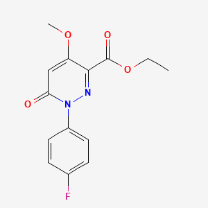 molecular formula C14H13FN2O4 B2472416 Ethyl 1-(4-fluorophenyl)-4-methoxy-6-oxo-1,6-dihydropyridazine-3-carboxylate CAS No. 899943-46-5