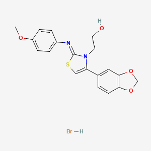 (Z)-2-(4-(benzo[d][1,3]dioxol-5-yl)-2-((4-methoxyphenyl)imino)thiazol-3(2H)-yl)ethanol hydrobromide