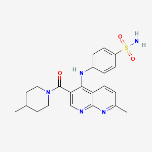 4-((7-Methyl-3-(4-methylpiperidine-1-carbonyl)-1,8-naphthyridin-4-yl)amino)benzenesulfonamide