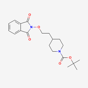 molecular formula C20H26N2O5 B2472428 tert-butyl 4-{2-[(1,3-dioxo-2,3-dihydro-1H-isoindol-2-yl)oxy]ethyl}piperidine-1-carboxylate CAS No. 850079-93-5
