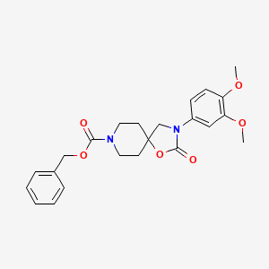 molecular formula C23H26N2O6 B2472435 Benzyl 3-(3,4-dimethoxyphenyl)-2-oxo-1-oxa-3,8-diazaspiro[4.5]decane-8-carboxylate CAS No. 1354448-71-7