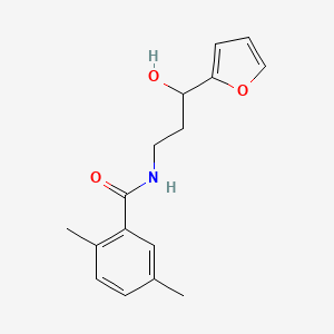 molecular formula C16H19NO3 B2472450 N-[3-(Furan-2-YL)-3-hydroxypropyl]-2,5-dimethylbenzamide CAS No. 1421473-06-4