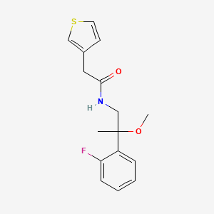 molecular formula C16H18FNO2S B2472465 N-(2-(2-fluorophenyl)-2-methoxypropyl)-2-(thiophen-3-yl)acetamide CAS No. 1797559-23-9