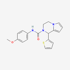 molecular formula C19H19N3O2S B2472504 N-(4-methoxyphenyl)-1-(thiophen-2-yl)-1H,2H,3H,4H-pyrrolo[1,2-a]pyrazine-2-carboxamide CAS No. 899942-52-0