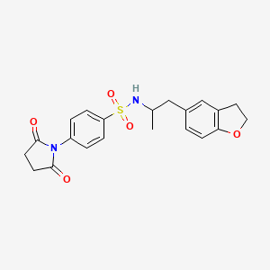 molecular formula C21H22N2O5S B2472523 N-(1-(2,3-dihydrobenzofuran-5-yl)propan-2-yl)-4-(2,5-dioxopyrrolidin-1-yl)benzenesulfonamide CAS No. 2034599-23-8