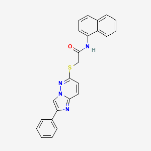 molecular formula C24H18N4OS B2472528 N-(naphthalen-1-yl)-2-((2-phenylimidazo[1,2-b]pyridazin-6-yl)thio)acetamide CAS No. 896023-13-5