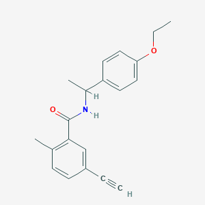 molecular formula C20H21NO2 B2472531 N-[1-(4-Ethoxyphenyl)ethyl]-5-ethynyl-2-methylbenzamide CAS No. 2377030-74-3